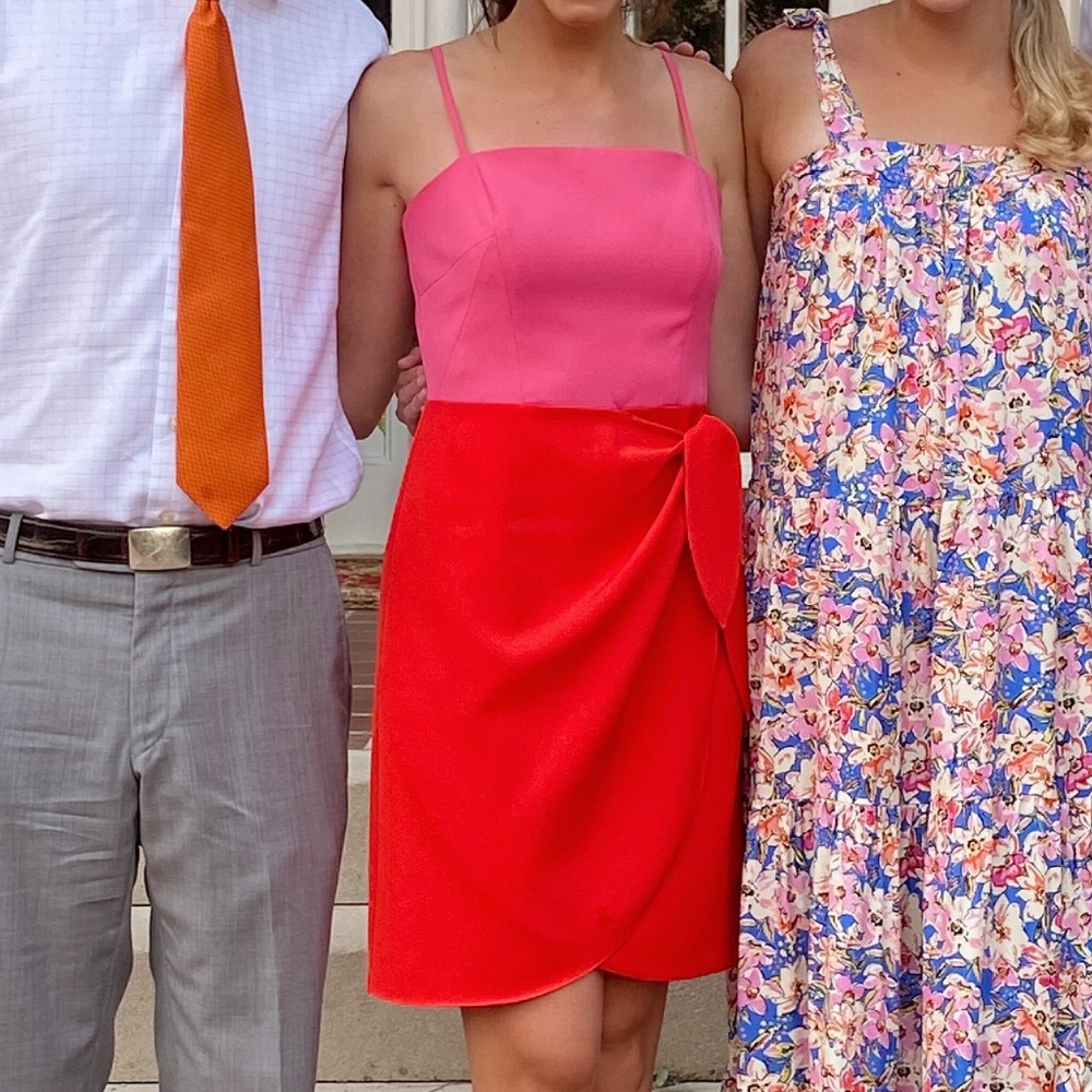 Pink and red dress